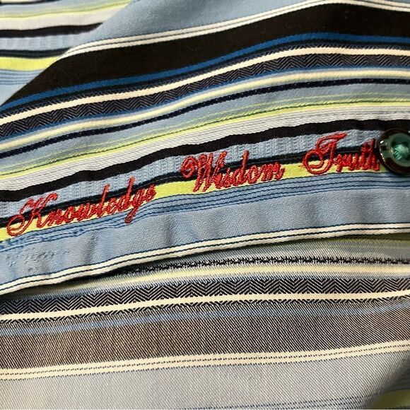 Like New Robert Graham L/S Casual Dress Shirt w/Colorful Vertical Stripes Sz XL - Picture 12 of 14